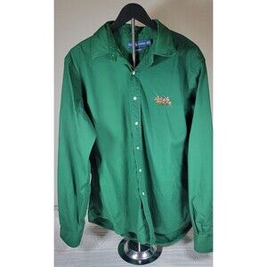 Ralph Lauren Custom‎ Fit Button Down Shirt XL Green Multi Pony Embroidered Polo